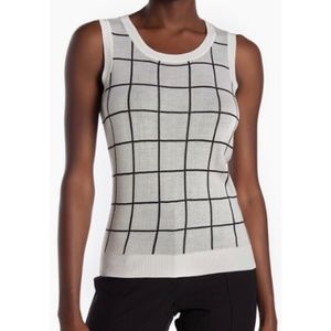 NWT Halogen Patterned Crew Neck Knit Tank Top Sz M